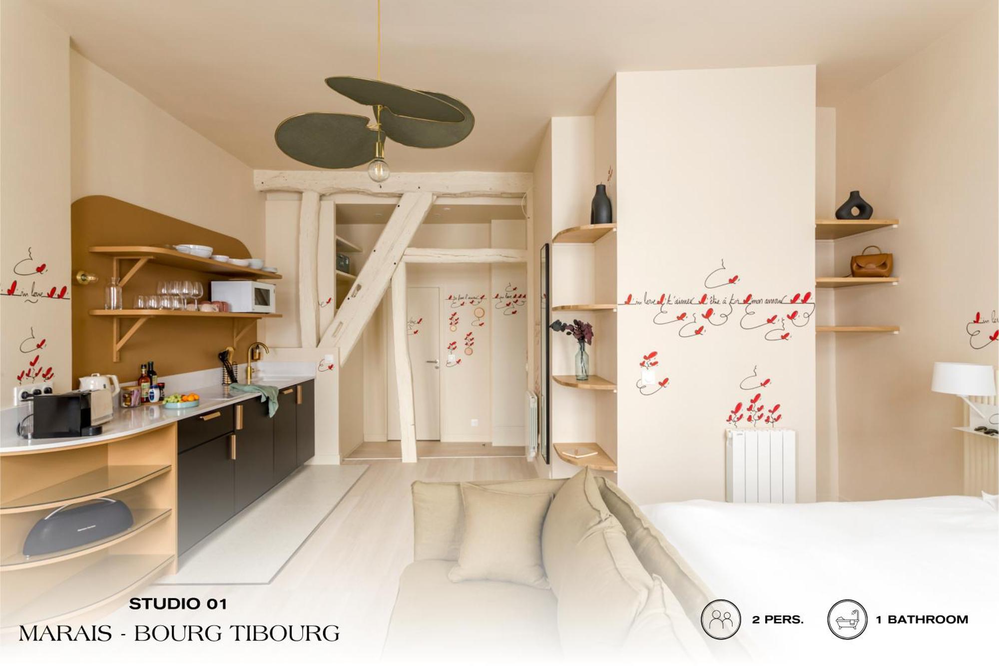 Апартаменты Beauquartier - Marais, Bourg Tibourg Париж Экстерьер фото