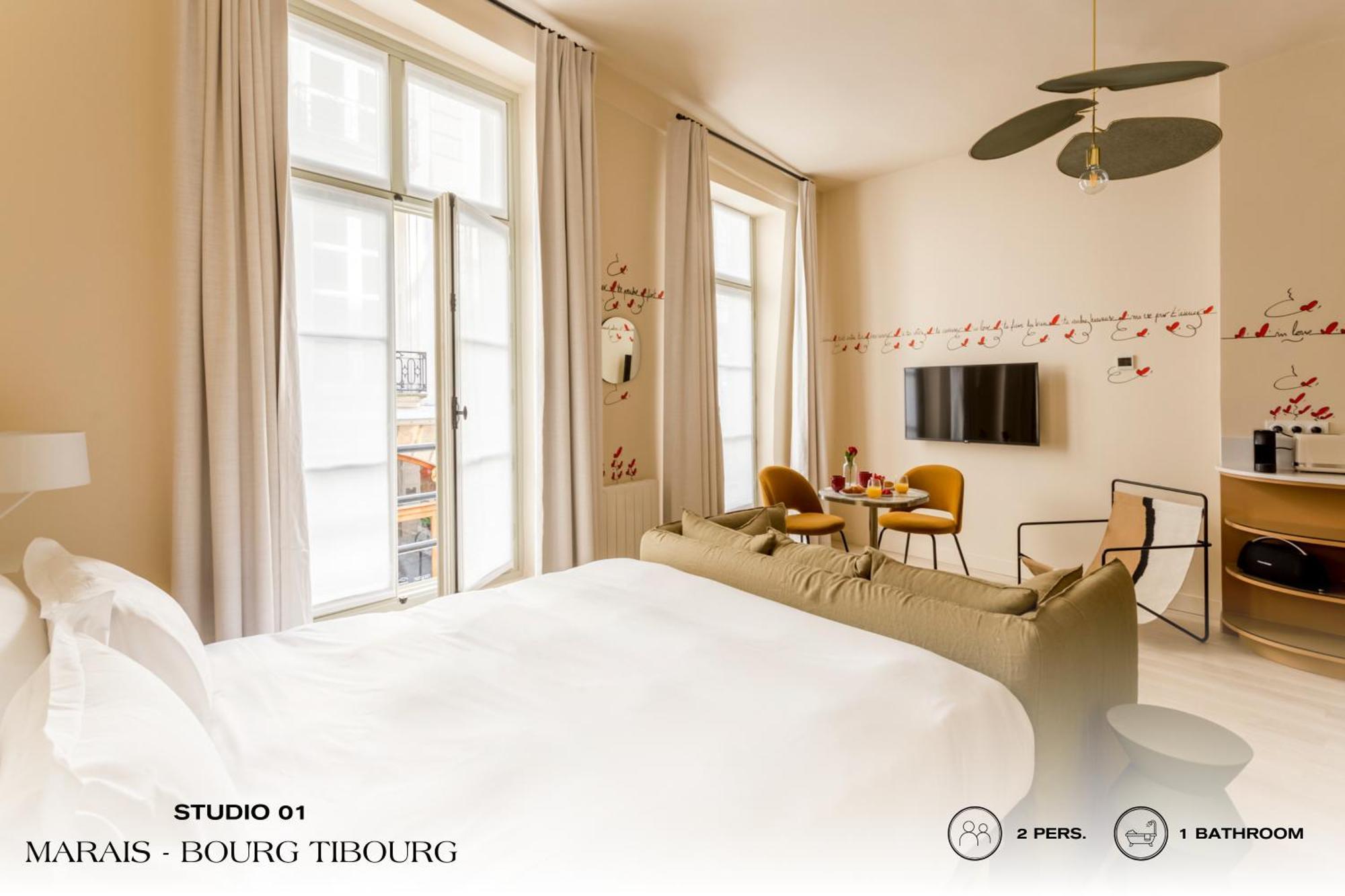 Апартаменты Beauquartier - Marais, Bourg Tibourg Париж Экстерьер фото