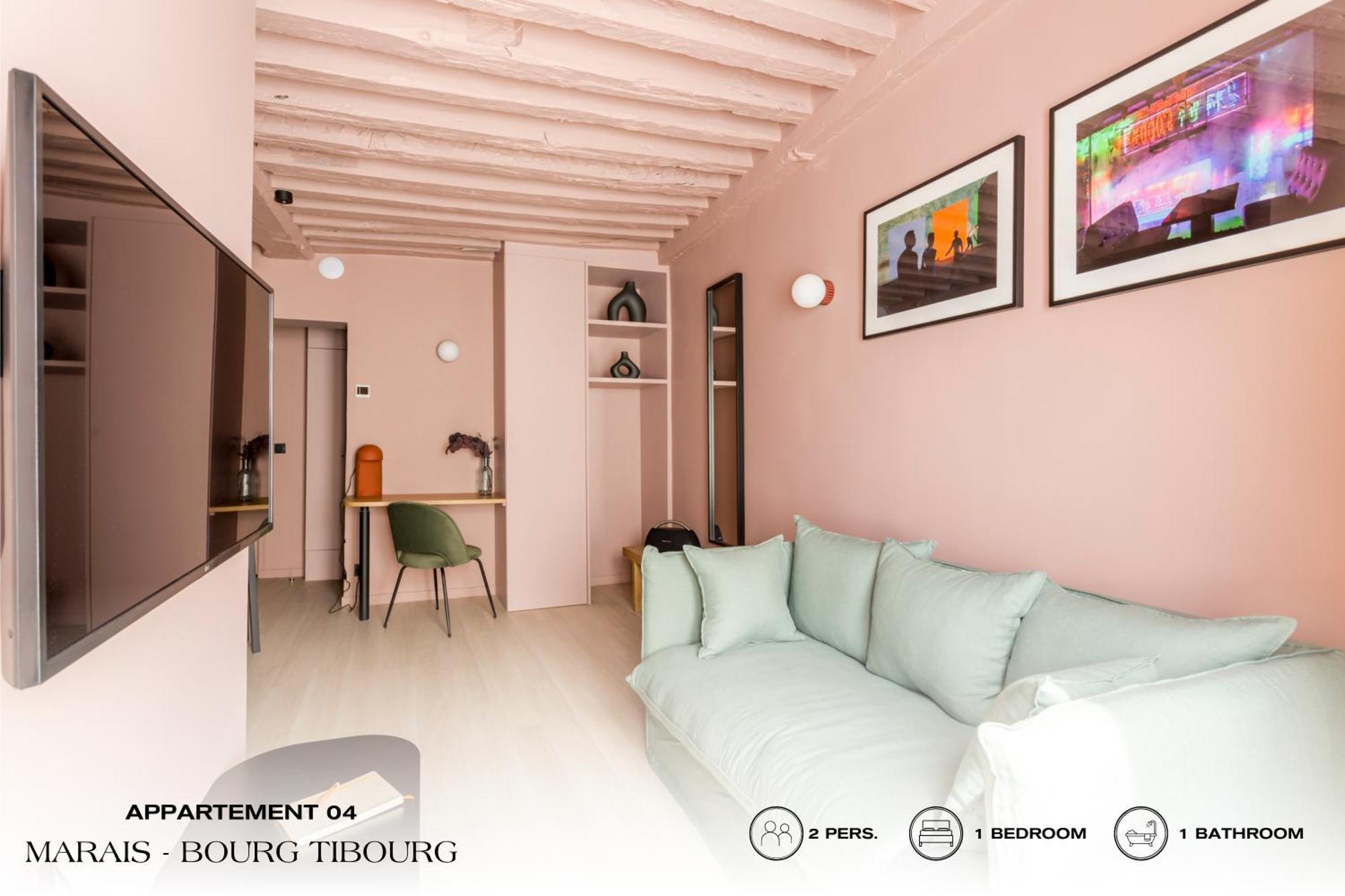 Апартаменты Beauquartier - Marais, Bourg Tibourg Париж Экстерьер фото